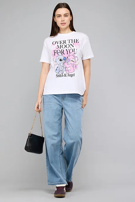 أر أند بي Hello Kitty & Friends Print T-Shirt with Crew Neck and Short Sleeves