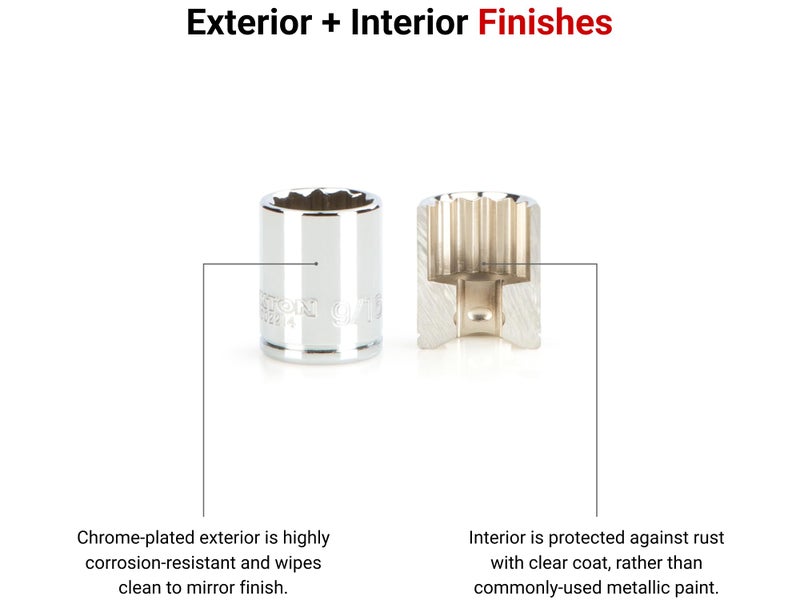 TEKTON 1/4 Inch Drive 12-Point Socket Set with Rail, 11-Piece (5/32-9/16 in.) | SHD90103 - Image 3