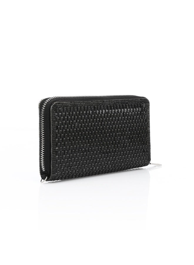 Mr.joe Crystal Zip Wallet - Black - Image 2