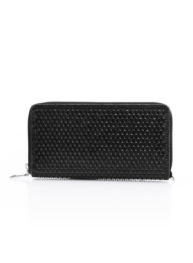 Mr.joe Crystal Zip Wallet - Black - Image 3