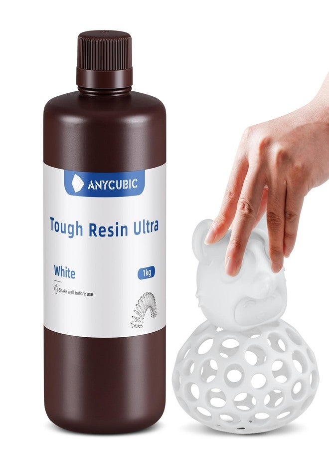 ANYCUBIC Ultra Tough Resin, 3D Printer Resin with Strong Impact Resistance and High Flexibility, Suitable for Direct Use or as an Additive, Wide Compatible for LCD Resin 3D Printers (White, 1kg) - Image 1