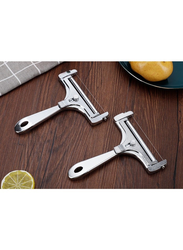 Kitchen Stainless Steel Wire Cheese Slicer - Adjustable Hand Held Cheese Cutter with 2 Extra Wires - Premium Cheese Shaver for Mozzarella, Cheddar, Gruyere - Cheese Cutter with Wire  - Image 4