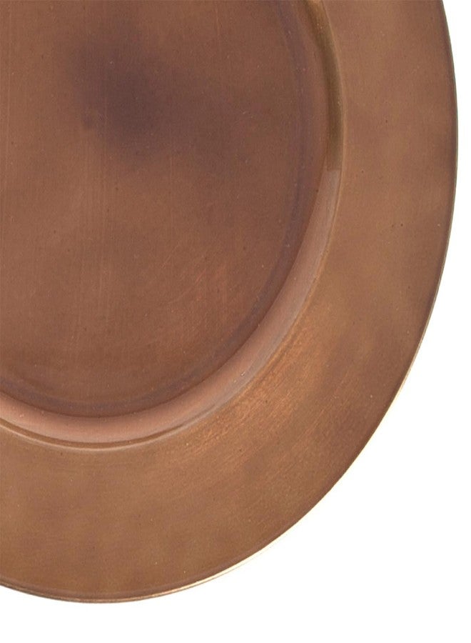 Fennco Styles Classic Rustic Design Holiday Decorative Charger Plates 13" Round, Set of 4 (Copper) - Image 2