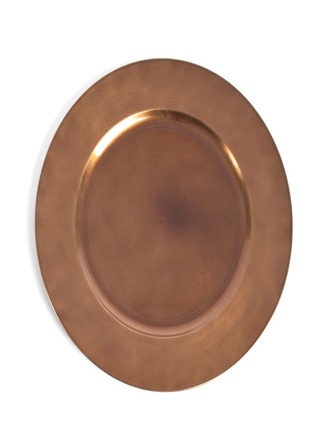 Fennco Styles Classic Rustic Design Holiday Decorative Charger Plates 13" Round, Set of 4 (Copper) - Image 1