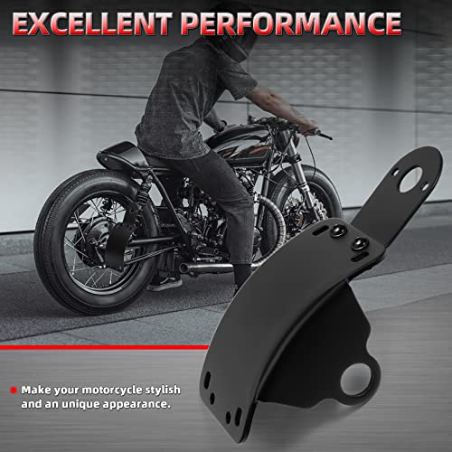 Amazicha Motorcycle 1" Axle Hole License Plate Bracket Curved Side Mount License Plate Holder Compatible for Harley Sportster Bobber Chopper - Image 5