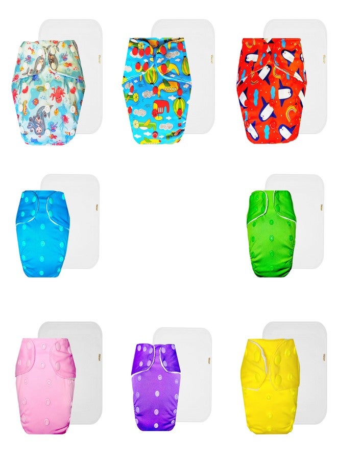 حفاضات دمبلدو القماشية الممتازة مع حشوة قطنية (عبوة من 8 قطع) | شعور بالجفاف والراحة | تهوية جيدة | سهلة التنظيف | مثالية لفصل الصيف الهندي | من 3 أشهر إلى 3 سنوات | مناسبة للجنسين - Image 1