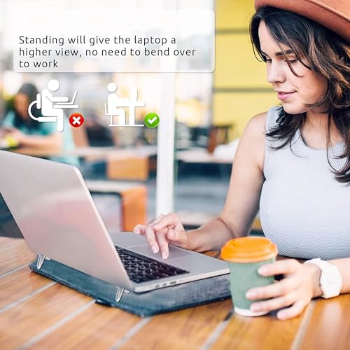 NOTYEX Portable Foldable Mini Invisible Laptop Keyboard Riser, Self-Adhesive Cooling Pad,Laptop Desk Stand for MacBook Apple, Laptop, Lenovo, Dell, Hp, Acer& Other Laptops (Black) - Image 5