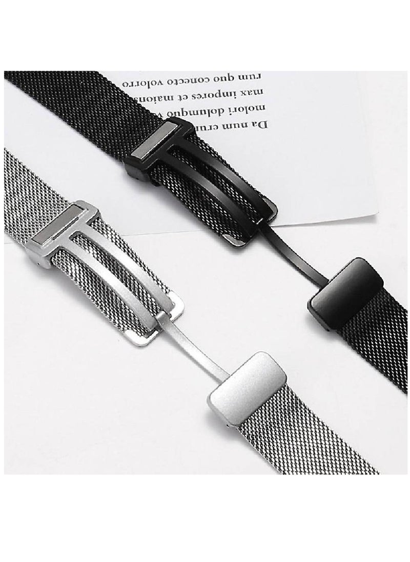 HYX - Replacement Milanese Loop Metal With Magnetic Folding Buckle For Apple Watch Ultra / Watch Ultra 2 49mm Silver - Image 1