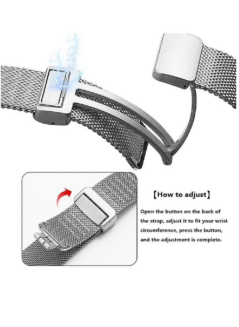 HYX - Replacement Milanese Loop Metal With Magnetic Folding Buckle For Apple Watch Ultra / Watch Ultra 2 49mm Silver - Image 1