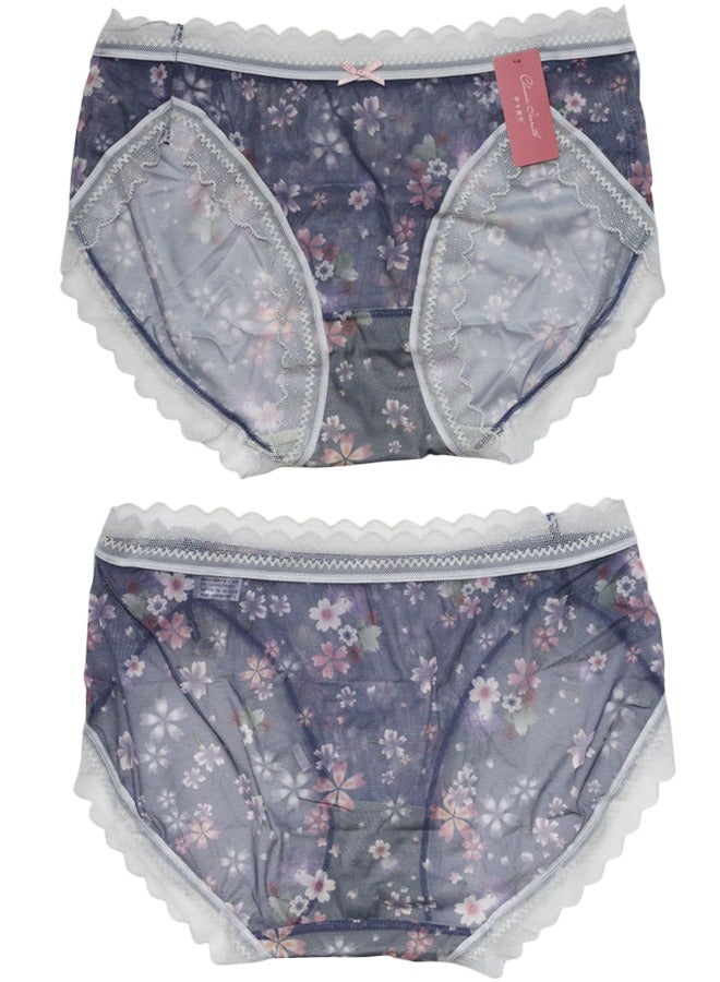 Royee 8PCS Women Underwear Hipster Panties, Soft Lace Trim Briefs Breathable Bikini Undies  - Image 2