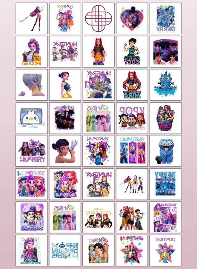 ٨٠ ورقة وشم مؤقت لشخصيات كيبوب شيطانية، هدايا حفلات أعياد ميلاد للبنات والأولاد، أنشطة منزلية، جوائز، مكافآت كرنفال وعيد الميلاد. - Image 2