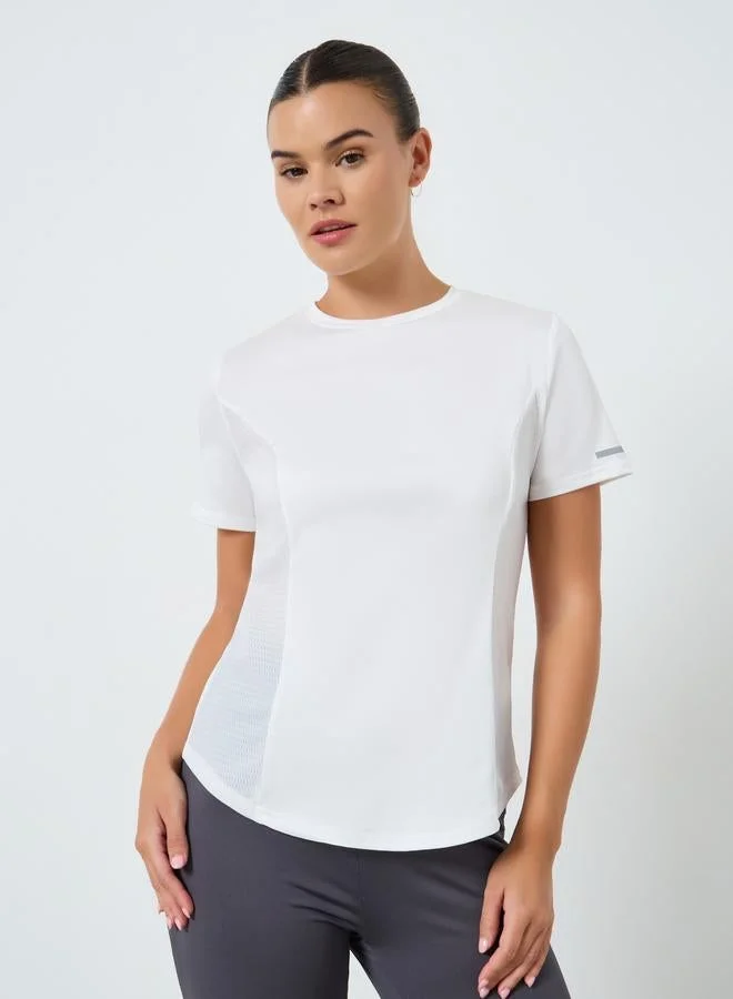 Styli Active Peep Overlay Effect Back Textured Insert Top