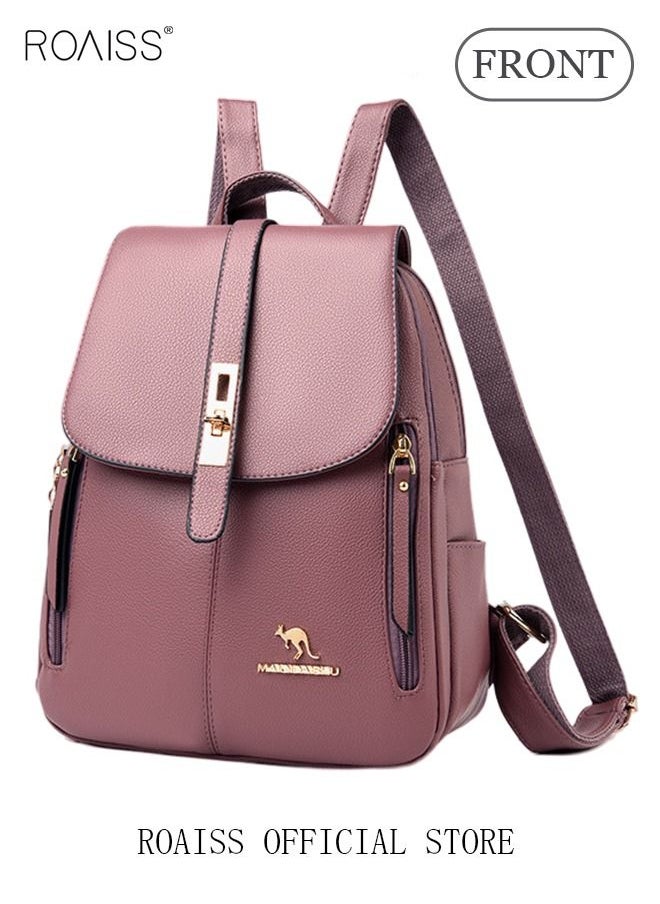 roaiss - Shoulder Bag Women's New Women's Bag Trendy Fashion Soft Leather Mommy Casual Large-Capacity Backpack Fashionable on The Street Tidy Storage - Image 1