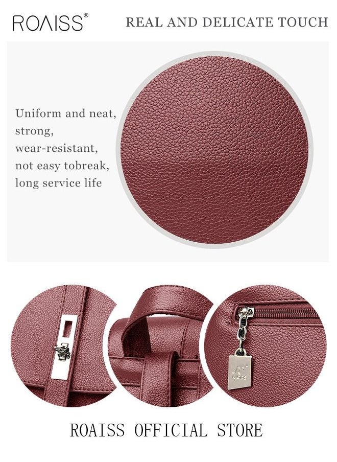 roaiss - Shoulder Bag Women's New Women's Bag Trendy Fashion Soft Leather Mommy Casual Large-Capacity Backpack Fashionable on The Street Tidy Storage - Image 1
