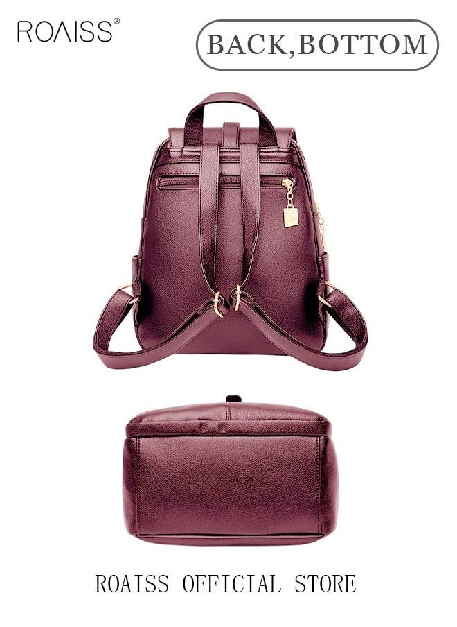 roaiss - Shoulder Bag Women's New Women's Bag Trendy Fashion Soft Leather Mommy Casual Large-Capacity Backpack Fashionable on The Street Tidy Storage - Image 1
