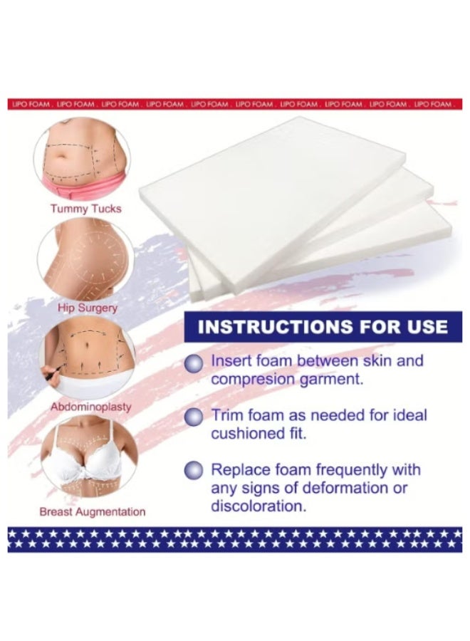 Lipo Foam 2 Pack Lipo Foam Pads - Post Surgery Ab Board for Liposuction Recovery, Flattening Abdominal Compression Garments for Tummy Tuck Surgery (8” x 11” x 0.5”) - Image 3