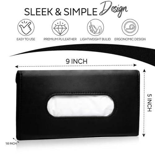 Maharsh Auto Accessories Car Sun Visor Tissue Box Car Back Seat Headrest Hanging Multi-use Tissue Box Durable Premium Elegant Design Paper Napkin Holder Tissue Holder-1pcs - Image 2