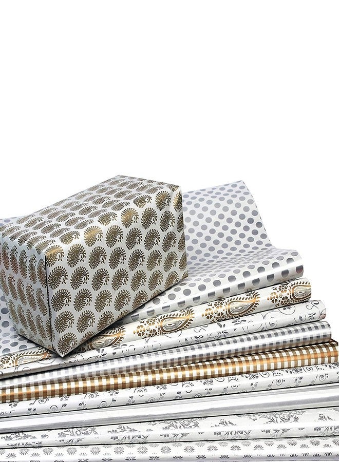Unwrap Delights Gift Packing Paper- Pack of 25 Sheets with Golden & Silver Heart Design- Wrapping Paper Sheets 18 x 25 Inches- Perfect for Birthdays, Weddings, Diwali, Girls’ Gifts, Books, Decorations, and Packaging Boxes - Image 3