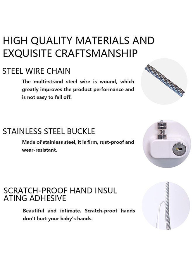 Y&D Pack of 4 Child Safety Cable Fridge Window Lock With Key Set - Black/White - Image 2