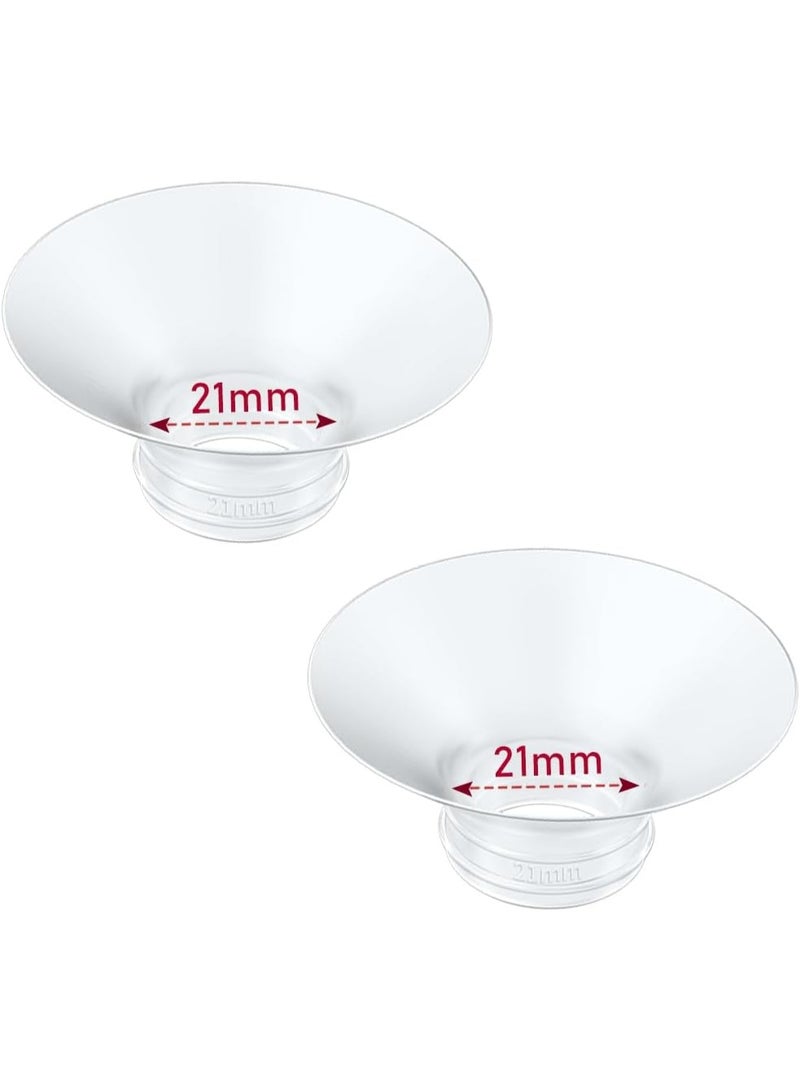 2 قطع من الحافة إدراج 21mm متوافق مع Momcozy M9 / M6 / M5 / S12 Pro / S9 Pro / V1 / V2,استبدال مضخة الثدي القابلة للارتداء, مجموعة إدراج حافة السيليكون الناعمة لدرع 21mm لمعظم المضخات - Image 1
