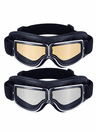 2 Pcs Motorcycle Riding Glasses Goggles Vintage Pilot Style Cruiser Scooter Goggle ATV Anti-Scratch Dustproof Windproof - pzsku/Z6C112AF8489B446D0632Z/45/_/1698718820/c6abc630-dd88-44a1-8a49-acdd16c62aed