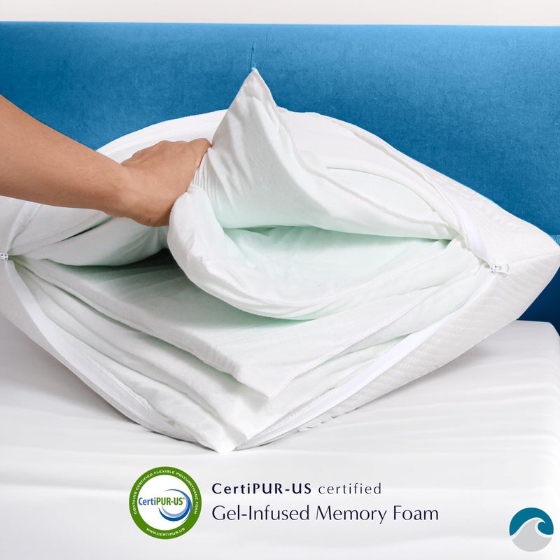 Bluewave Bedding Versalayer Adjustable Layer Pillow - 20 Heights from 0.75 to 6 Inches - Adjust Height and Firmness - 6 Thin Memory Foam Pillows - for Stomach, Back, and Side Sleepers (Standard) - Image 4