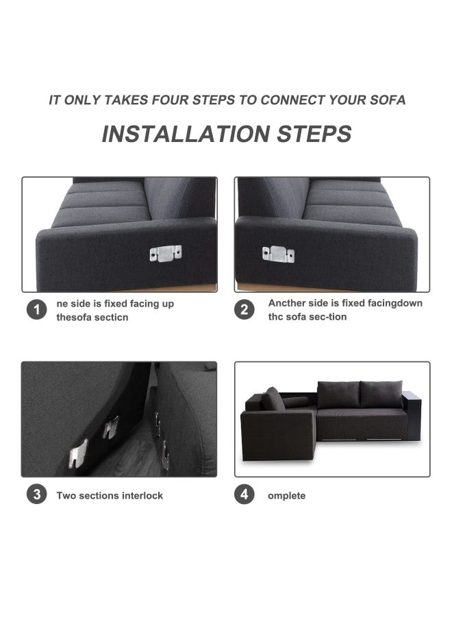 DEEPDREAM - 12 Pieces Sofa Linker Furniture Connector With Screws Interlocking Furniture Connector With 28 Psc Screws Sectional Sofa Connector - Image 1