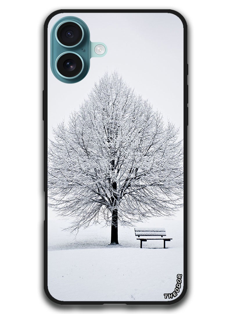 Theodor Protective Case Anti Scratch Shock Proof Bumper Cover For iPhone 16 (6.1)-inch bench_snow_winter - Image 1