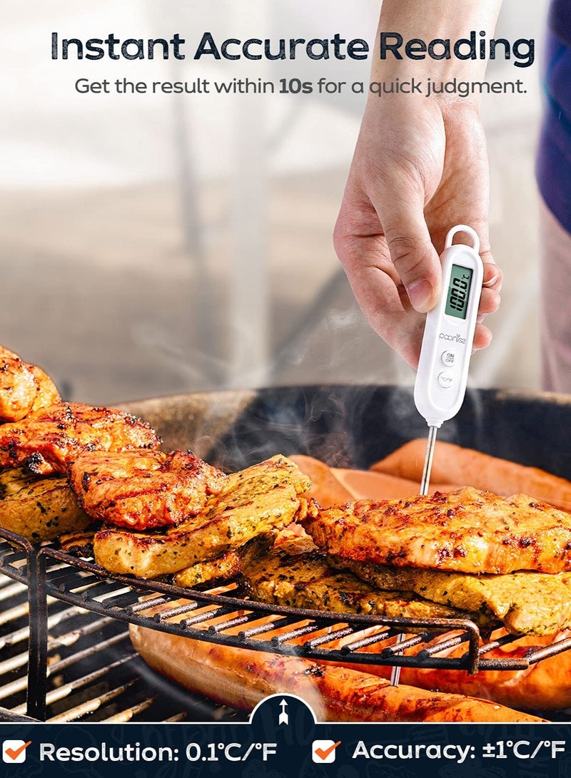 Digital Instant Read Meat Thermometer with Long Probe for Cooking and Grilling, LCD Display and Auto Shutdown Feature for Kitchen Use