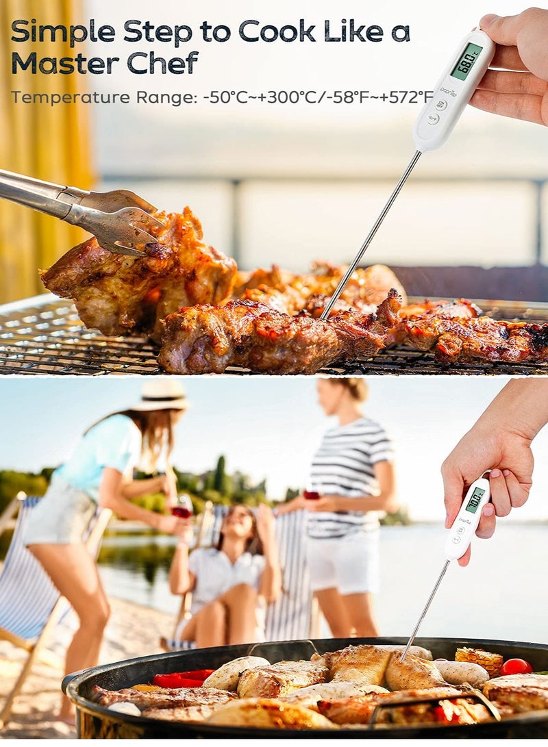 Digital Instant Read Meat Thermometer with Long Probe for Cooking and Grilling, LCD Display and Auto Shutdown Feature for Kitchen Use