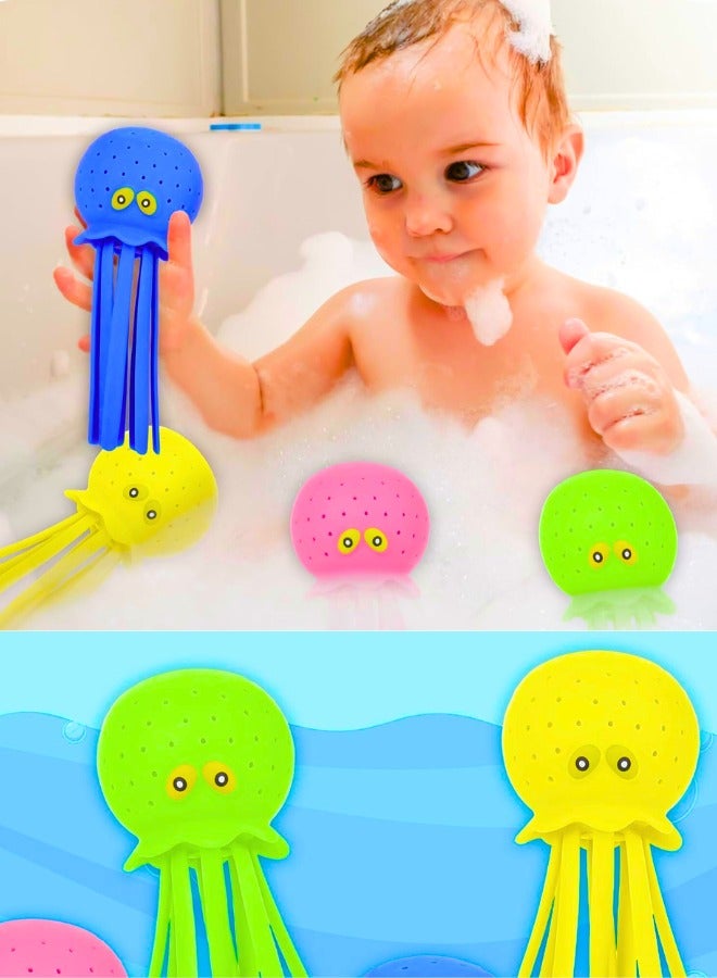 Chase Up Octopus Water Globe Toys – 4-Pack Squeeze and Splash Sensory Decompression Toys, Cute Octopus Bath & Pool Toys For Kids Ages 3-8, Octopus Bath Toy Water-Filled Stress Balls For Boys and Girls - Image 3