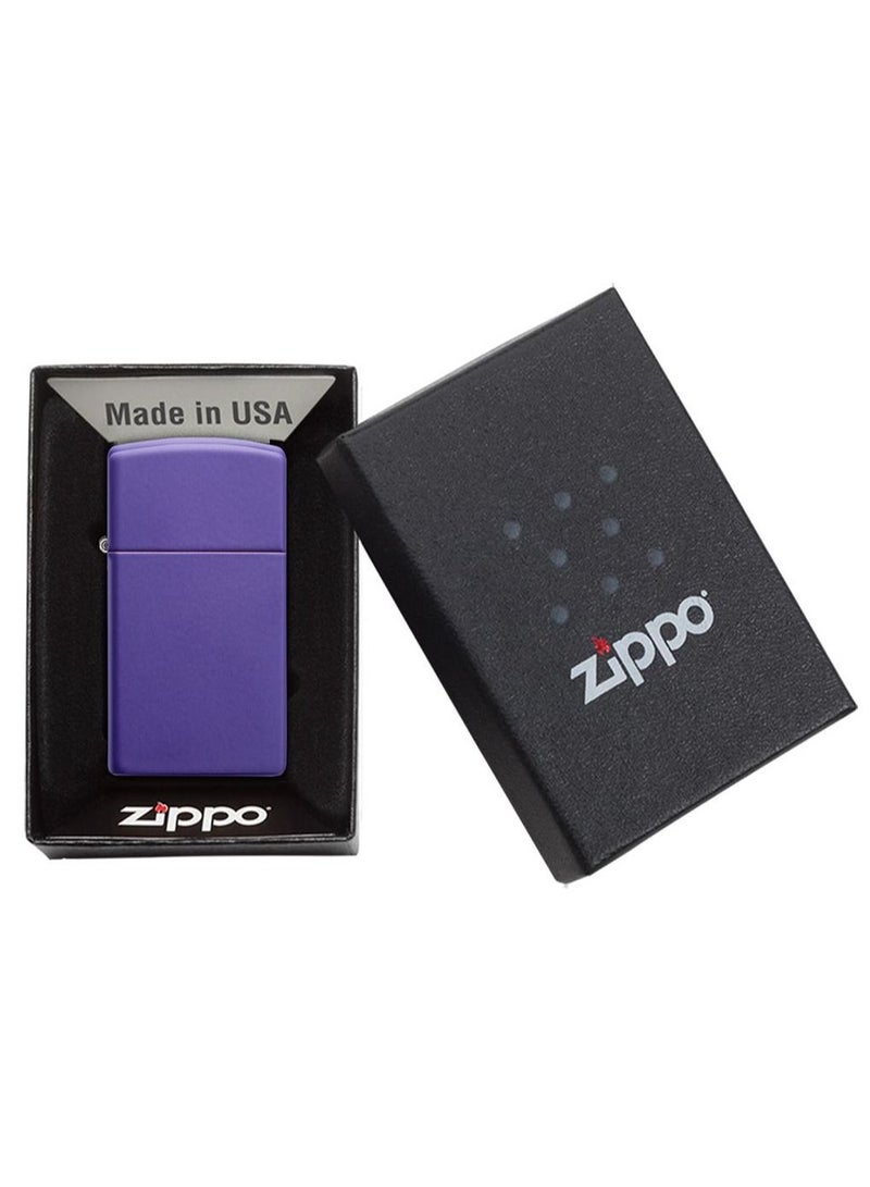 Zippo Slim Purple Matte Windproof Lighter - Image 3