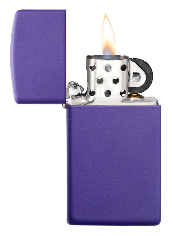 Zippo Slim Purple Matte Windproof Lighter - Image 2