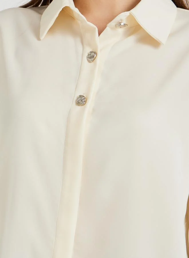 Take Two Take Two Solid Long Sleeve Spread Collar Shirt