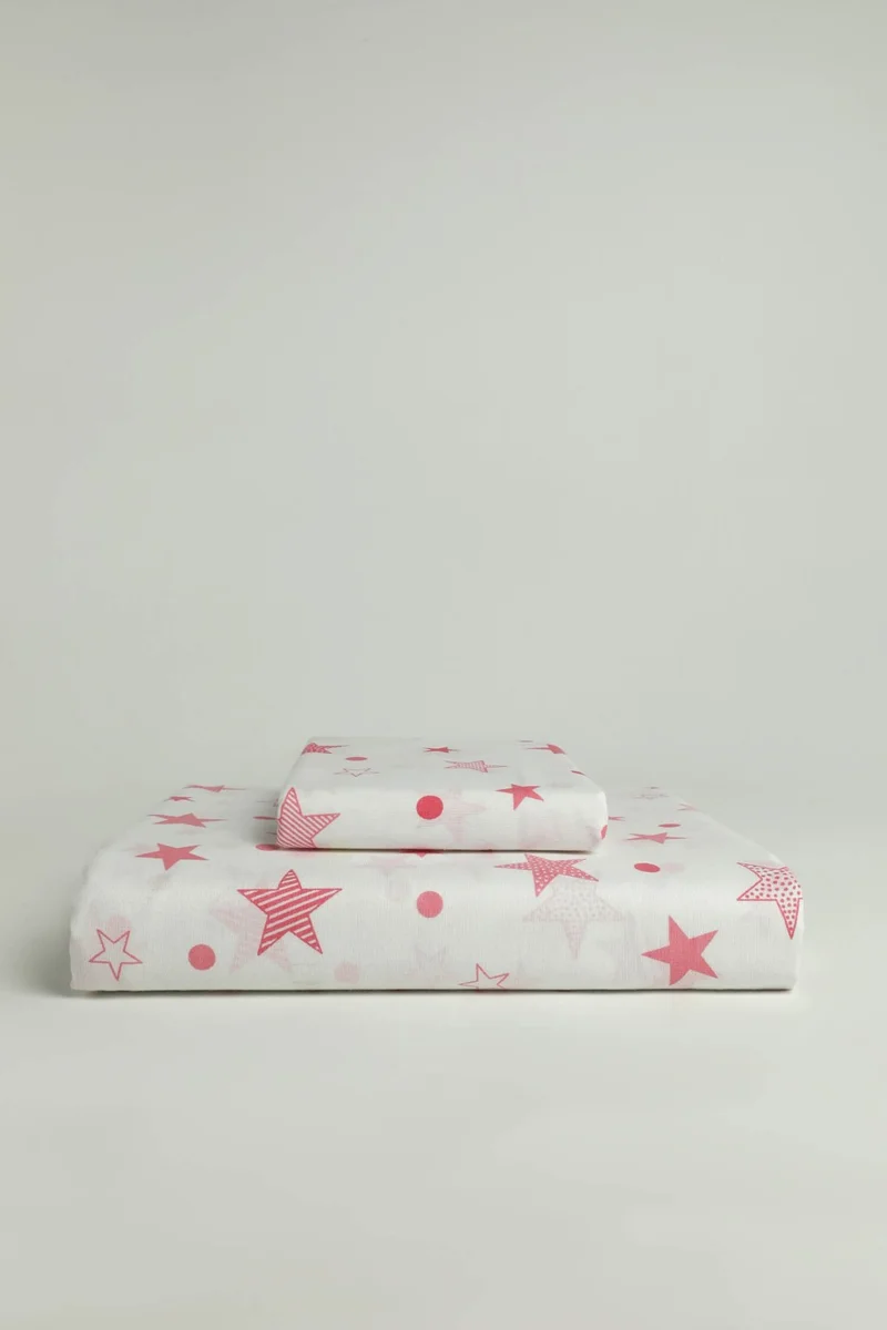 Favora Gold Single Duvet Cover Set - Ecru - Pink