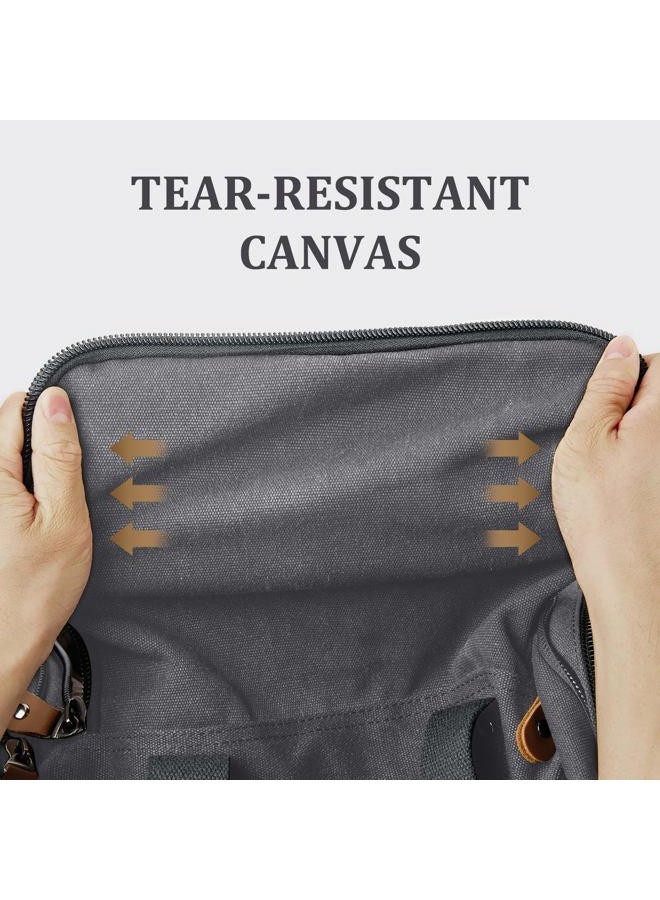 Gonex Canvas Duffle Bag for Travel 50L/60L Duffel Overnight Weekender Bag, Grey, X-Large-60L (Without Shoe Compartment) - Image 3