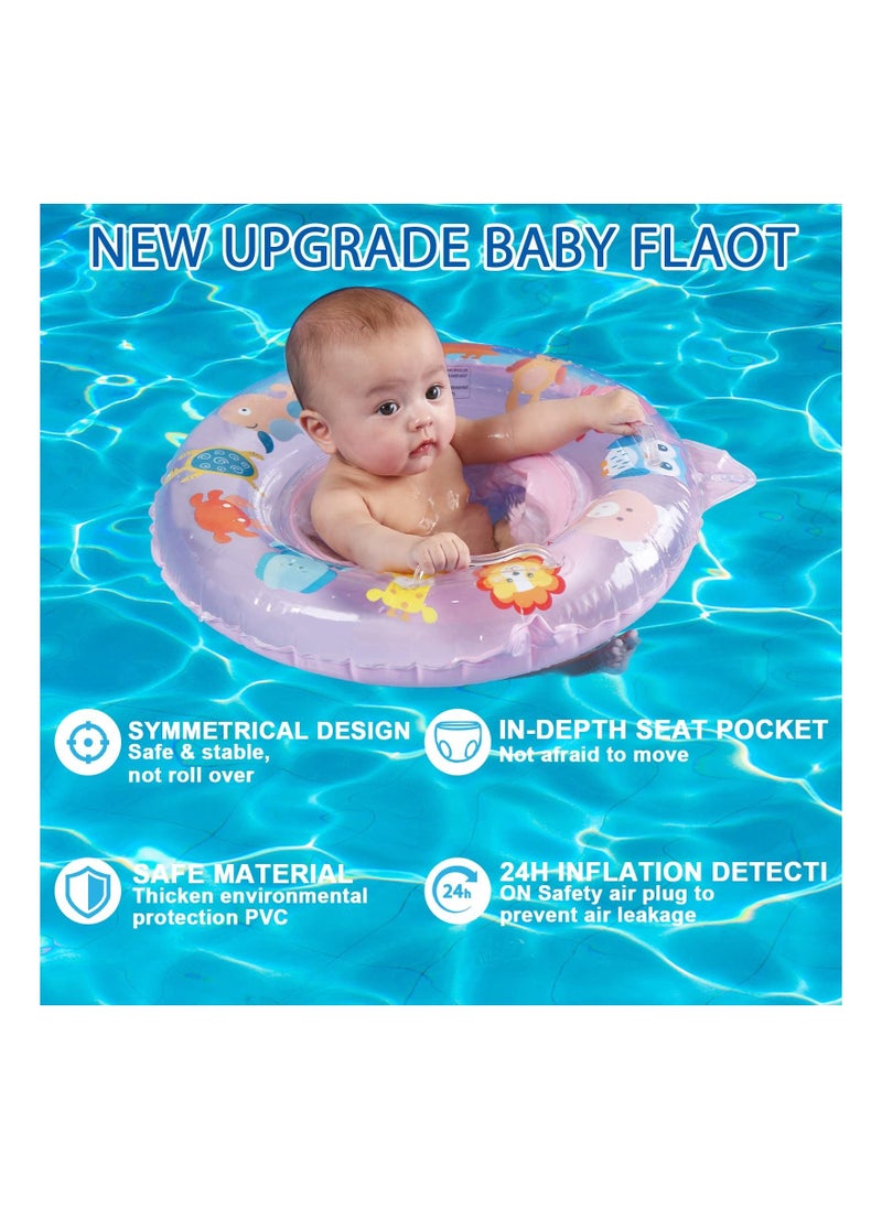 Y&D Baby Swimming Float Ring, with Safe Bottom Support, Inflatable Floats Pool Toys Accessories Large, for Toddler Age of 6-24 Months (Pink)  - Image 3