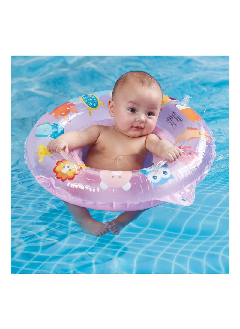 Y&D Baby Swimming Float Ring, with Safe Bottom Support, Inflatable Floats Pool Toys Accessories Large, for Toddler Age of 6-24 Months (Pink)  - Image 2