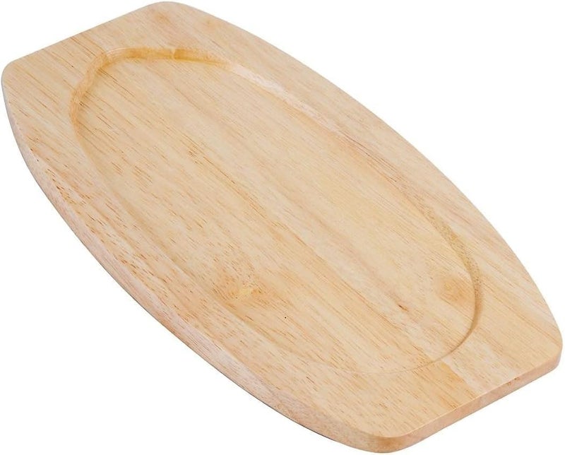 Soro Essentials - 12-5/8" x 9" x 3/4" Oval Shape Wooden Fajita Underliner- Fajita Sizzle Griddle Wooden Base Fits 8-7/8" x 5-7/8" Fajita Plate Sizzler Grill Fajita Food Server Home Kitchen Restaurant - Image 1