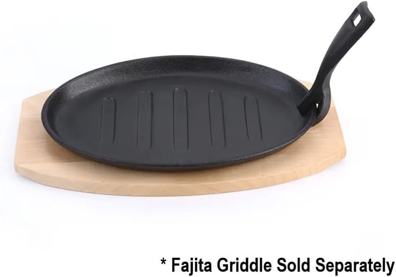 Soro Essentials - 12-5/8" x 9" x 3/4" Oval Shape Wooden Fajita Underliner- Fajita Sizzle Griddle Wooden Base Fits 8-7/8" x 5-7/8" Fajita Plate Sizzler Grill Fajita Food Server Home Kitchen Restaurant - Image 4