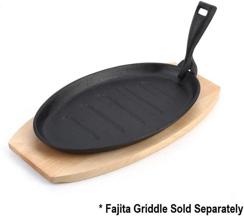 Soro Essentials - 12-5/8" x 9" x 3/4" Oval Shape Wooden Fajita Underliner- Fajita Sizzle Griddle Wooden Base Fits 8-7/8" x 5-7/8" Fajita Plate Sizzler Grill Fajita Food Server Home Kitchen Restaurant - Image 5