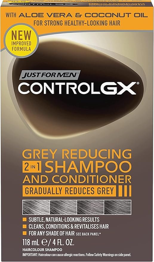 Just For Men Control GX 2in1 Shampoo Conditioner Gradually Permanently Reduces Grey Hair With Each Wash All Shades 118 ml - Image 1