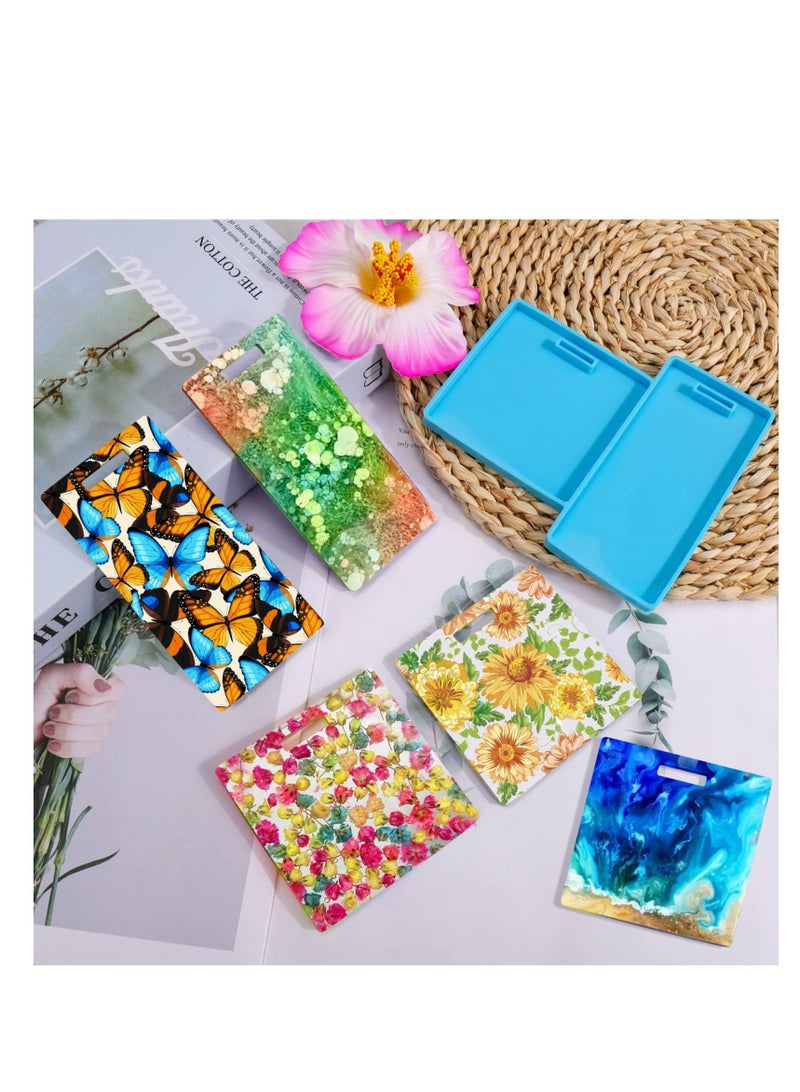 واي آند دي Resin Molds Silicone ID Card Holder, Badge for Epoxy Resin, Holder Mold, Durable & Flexible, DIY Crafts, with 10 Pieces Reel Clip - Image 2