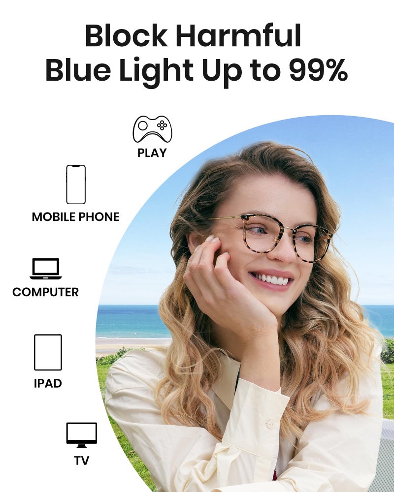 Cyxus Blue Light Glasses for Women, Blue Light Blocking Eyeglasses for Women, Round Computer Eyewear Anti Eye Strain Glasses - Image 4