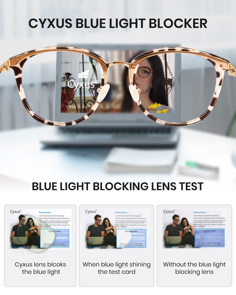 Cyxus Blue Light Glasses for Women, Blue Light Blocking Eyeglasses for Women, Round Computer Eyewear Anti Eye Strain Glasses - Image 5