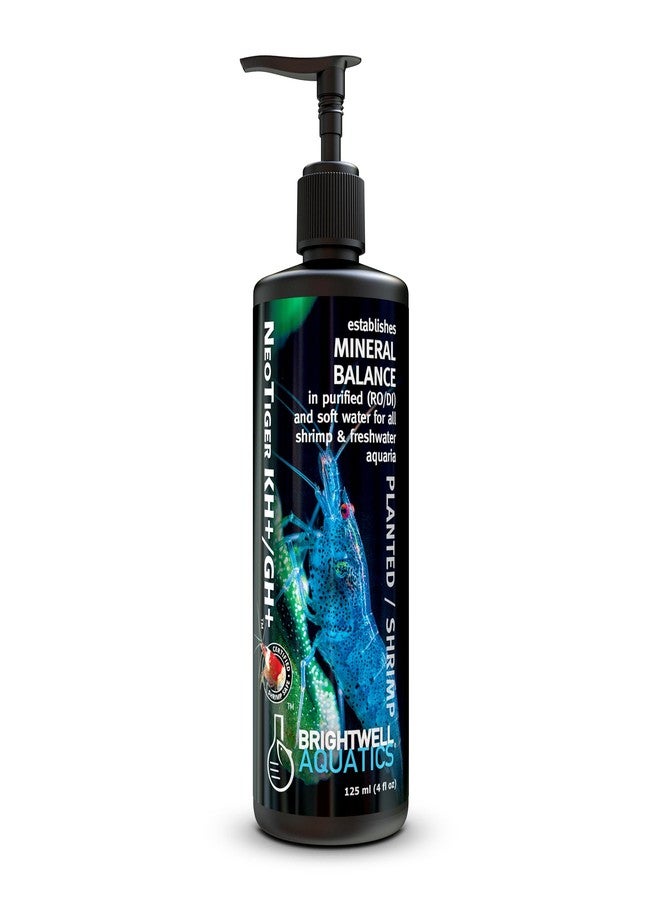 Brightwell Aquatics NeoTiger KH+/GH+ Mineral Supplement Balances Hardness in RO/DI Water with Calcium Magnesium Potassium Sodium for Shrimp Fish Planted Aquariums, 125 ml - Image 1