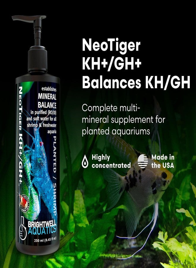 Brightwell Aquatics NeoTiger KH+/GH+ Mineral Supplement Balances Hardness in RO/DI Water with Calcium Magnesium Potassium Sodium for Shrimp Fish Planted Aquariums, 125 ml - Image 2