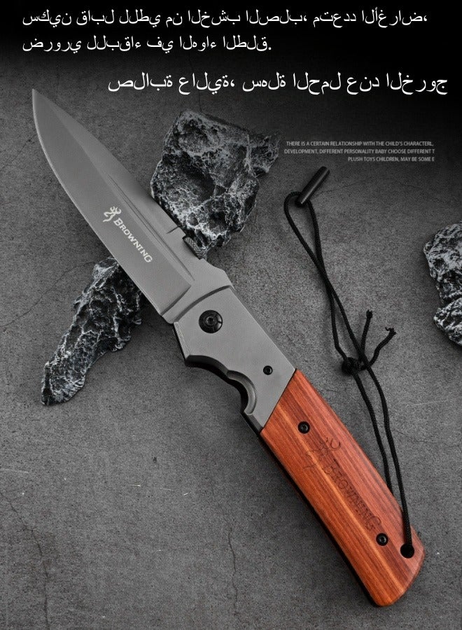 Browning Outdoor D52 Tactical Knife Camping High Hardness Survival Portable Sharp Handmade Multifunctional Folding Knife - Image 4