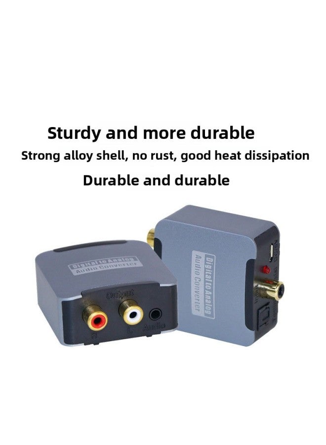 Digital To Analog Upgraded Audio Coaxial Converter Fiber To Analog Spdif To Lotus TV-Colour:3rd Generation + Coaxial Cable + 3.5 Audio Cable - Image 3