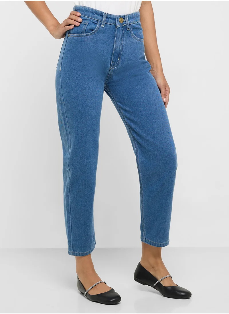 جينجر High Rise Mom Jeans